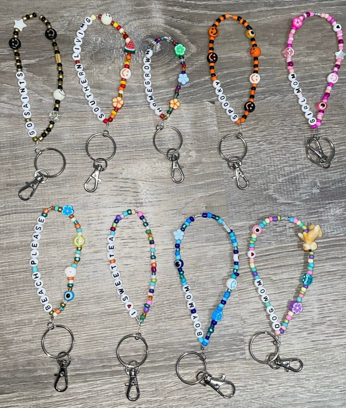 Custom Beaded Wristlet Keychain