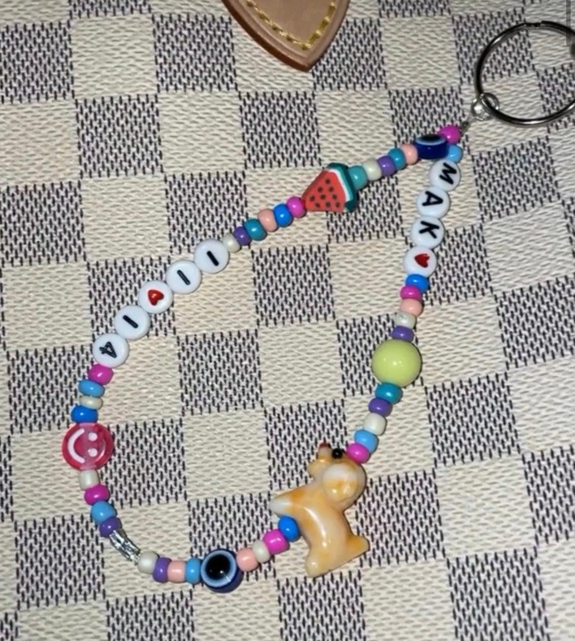 Custom Beaded Wristlet Keychain